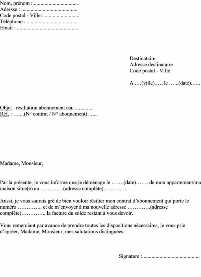 courrier changement d'adresse