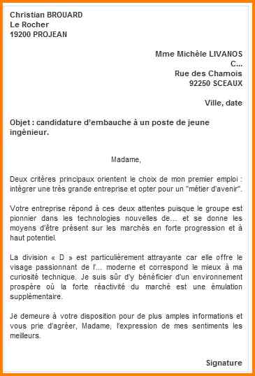 courrier de candidature spontanee