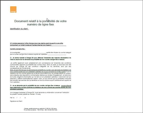 courrier de resiliation orange mobile