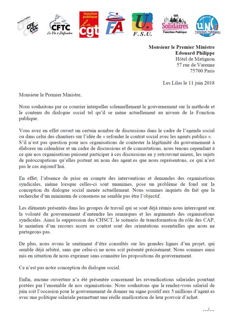 courrier de revendication