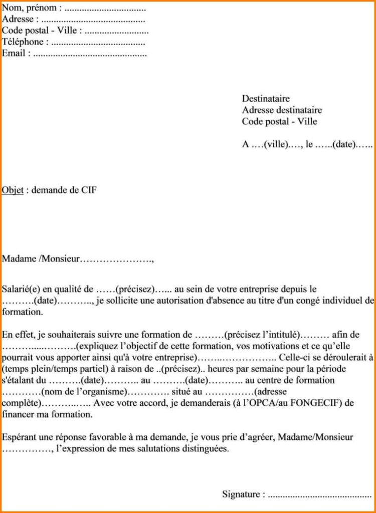 courrier demande 80 conge parental