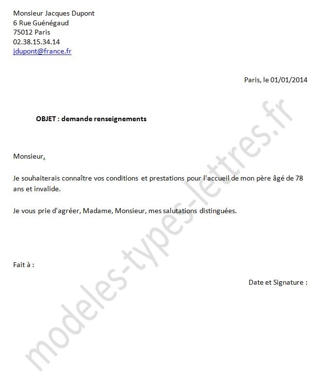 courrier demande depart retraite