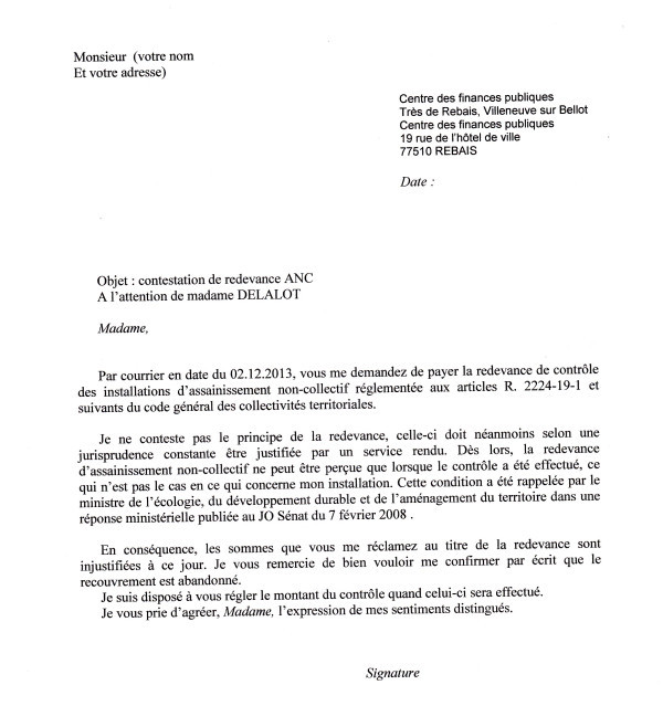 courrier facture a payer