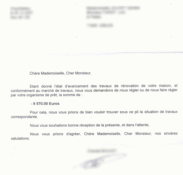 courrier facture a payer