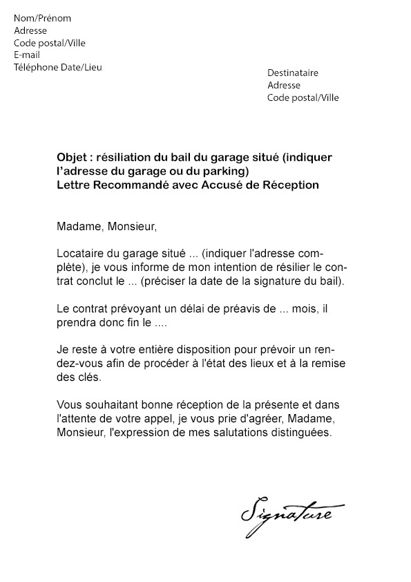 courrier locataire loyer impaye