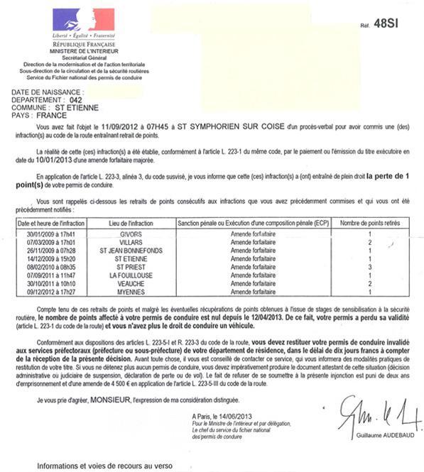 courrier opposition carte