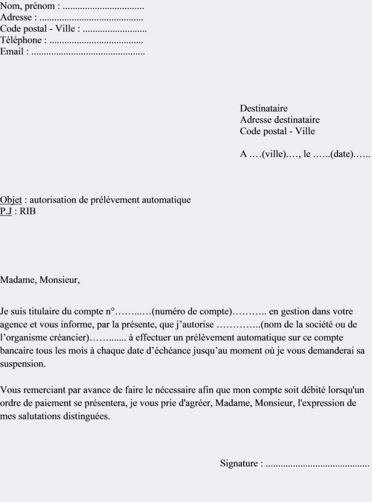 courrier opposition carte