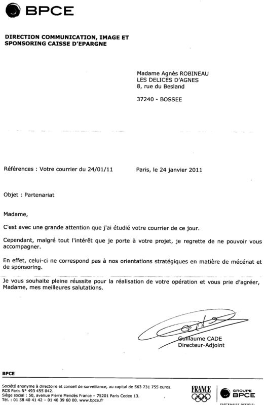 courrier pour demande