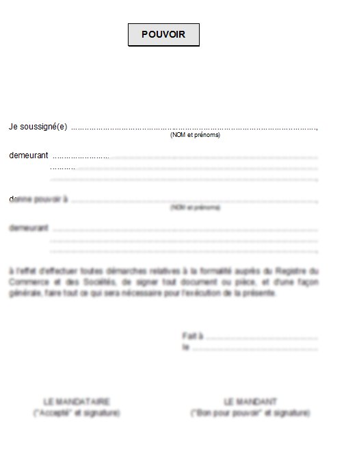 courrier pouvoir de representation