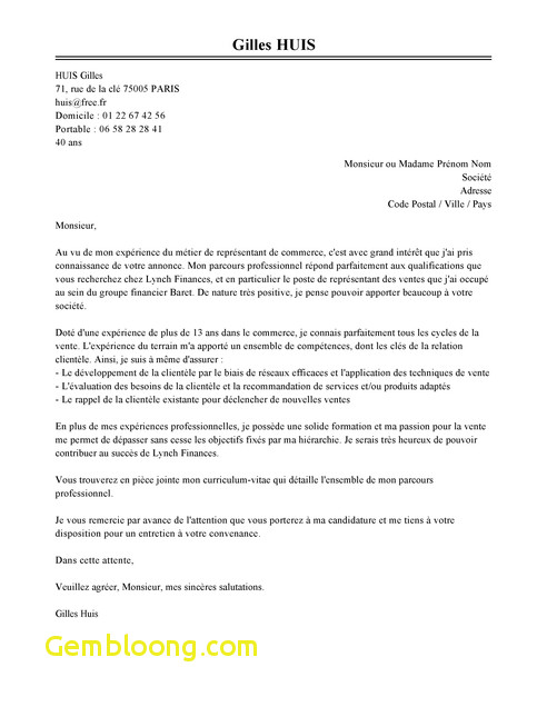 courrier pouvoir de representation
