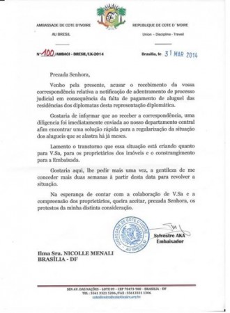 courrier retard de loyer