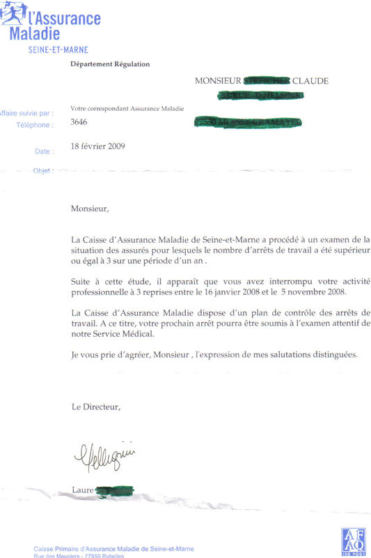 courrier securite sociale