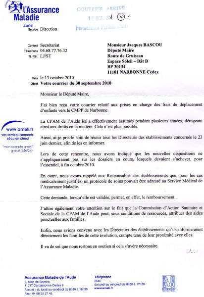 courrier securite sociale