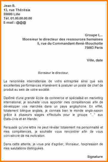 courrier type avertissement