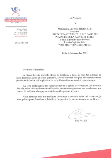 courrier type remerciement