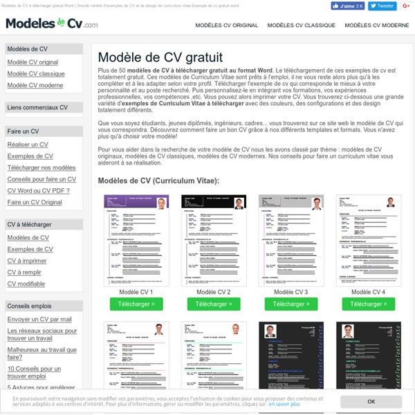 curriculum vitae exemple gratuit format word
