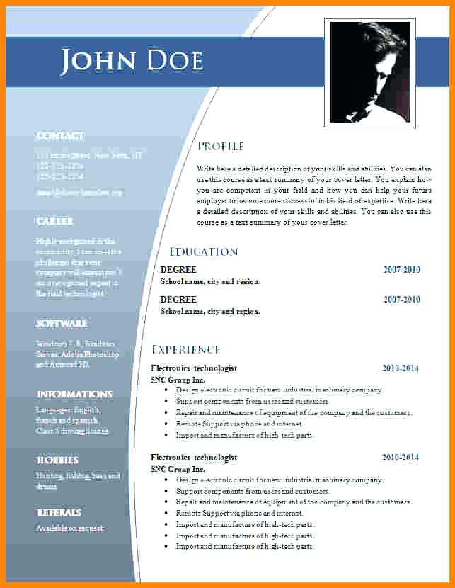 curriculum vitae exemple gratuit format word