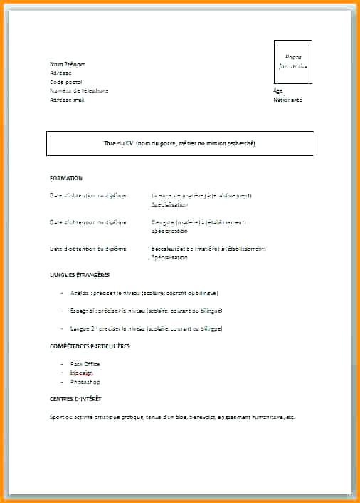 cv a imprimer