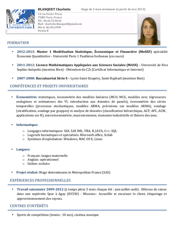 cv caissiere exemple gratuit