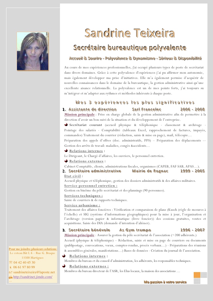cv d'une nounou