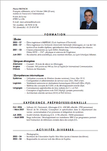 cv d'une nounou
