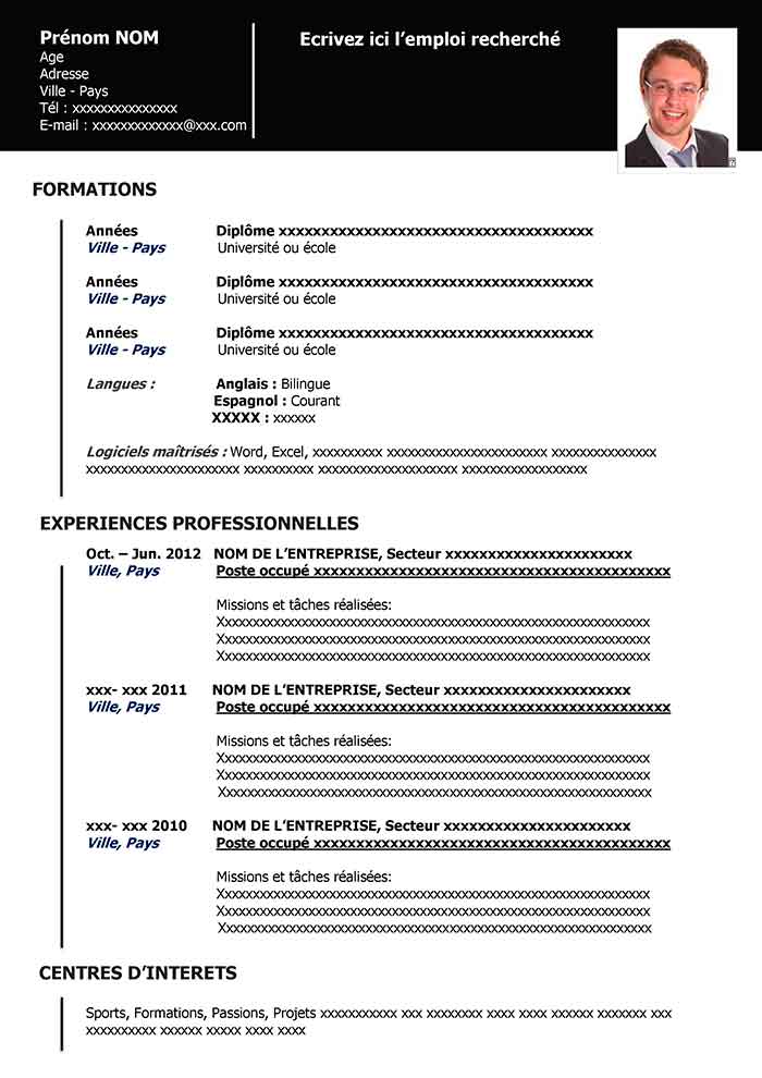 cv exemple word