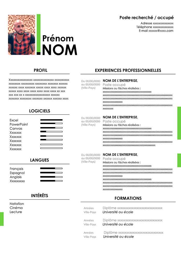 cv gratuit format word