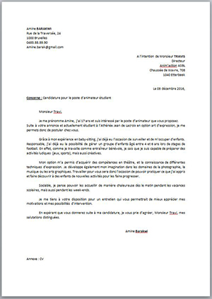 cv lettre