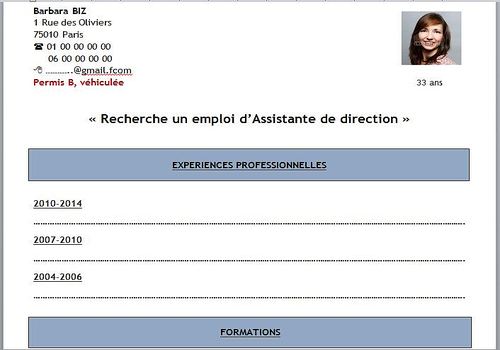 cv simple gratuit a telecharger