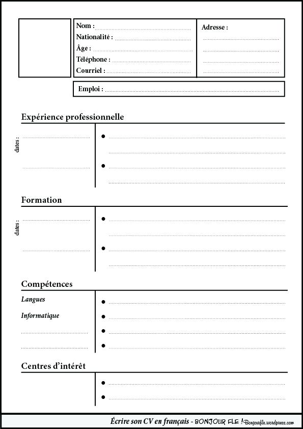 cv vierge a telecharger