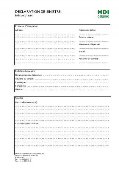 declaration sinistre bris de glace