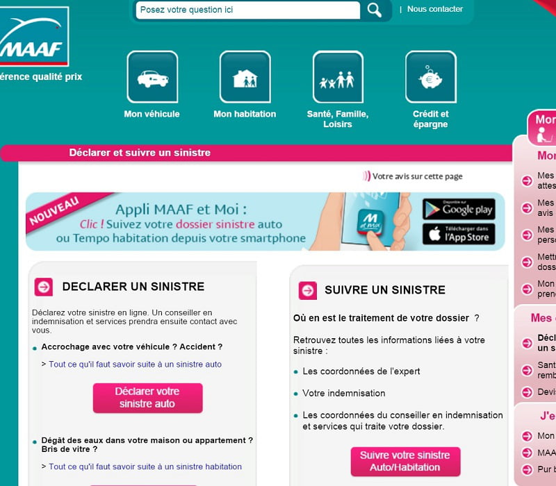 declarer un sinistre maaf