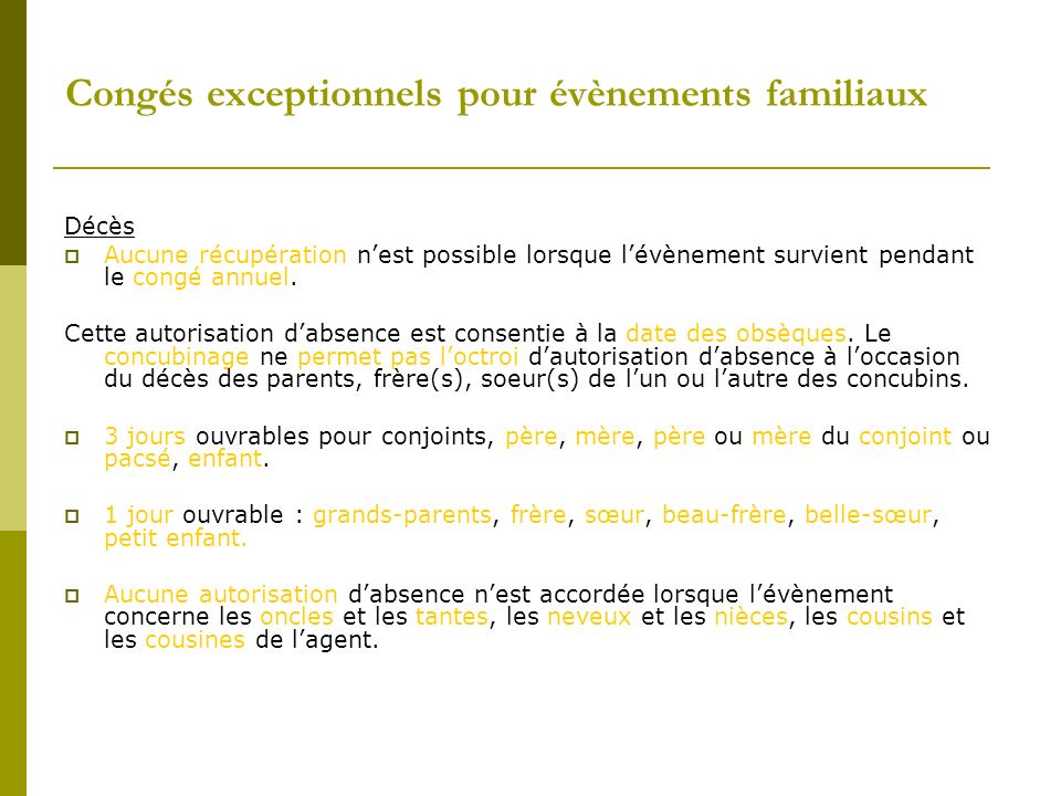 demande d absence pour deces