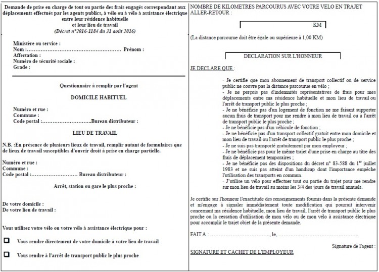 demande d'affectation de lieu de travail