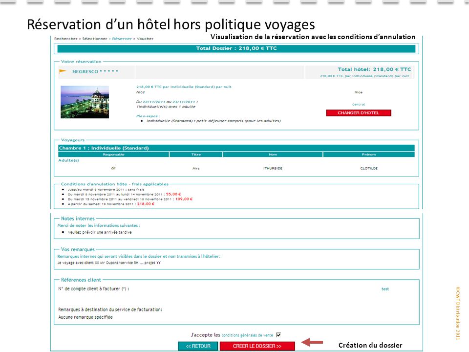 demande d'annulation de reservation d'hotel