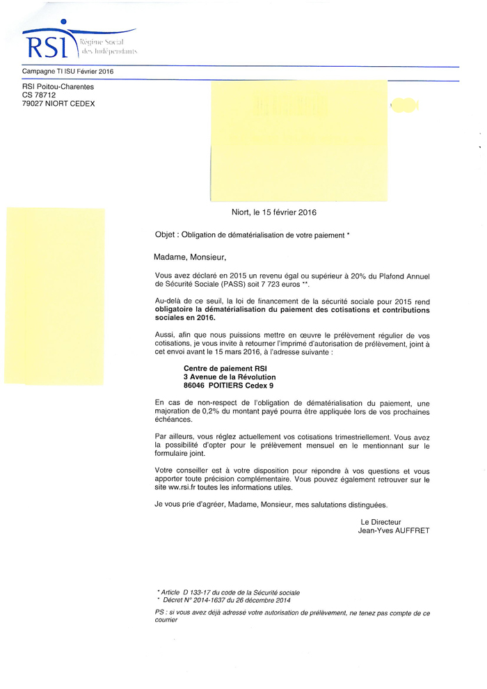 demande d'arret de prelevement automatique