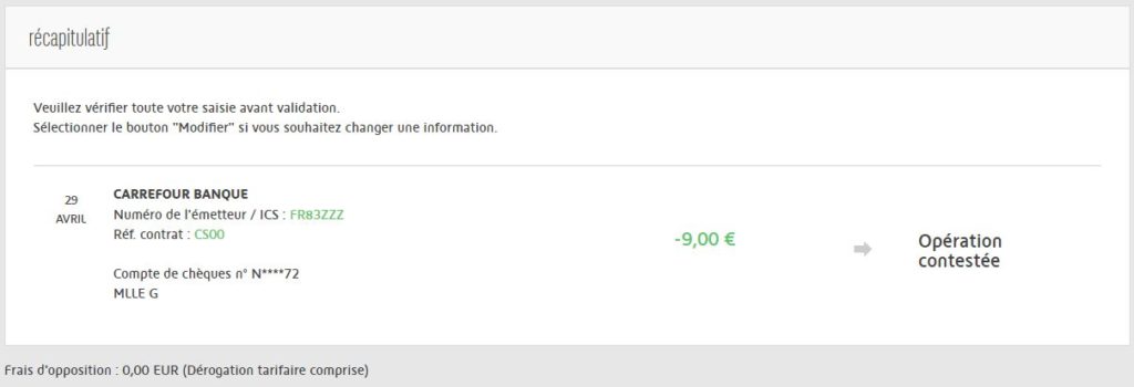 demande d'arret de prelevement automatique