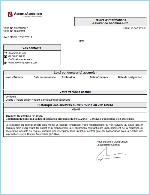 demande d'information modele