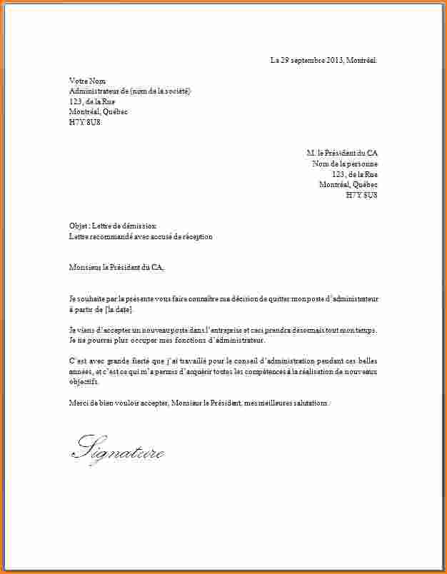 demande de preavis travail
