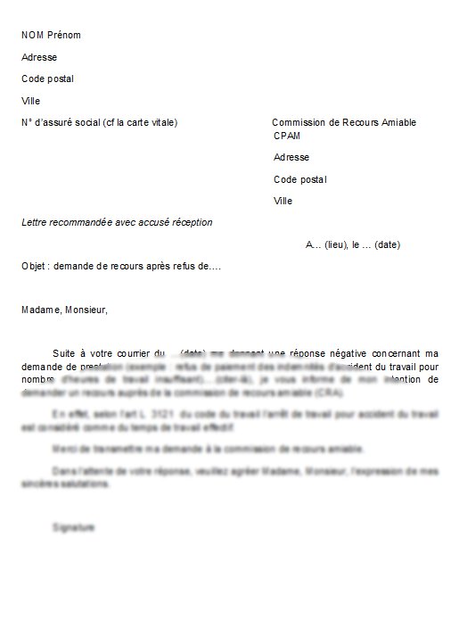 demande de recours gracieux caf