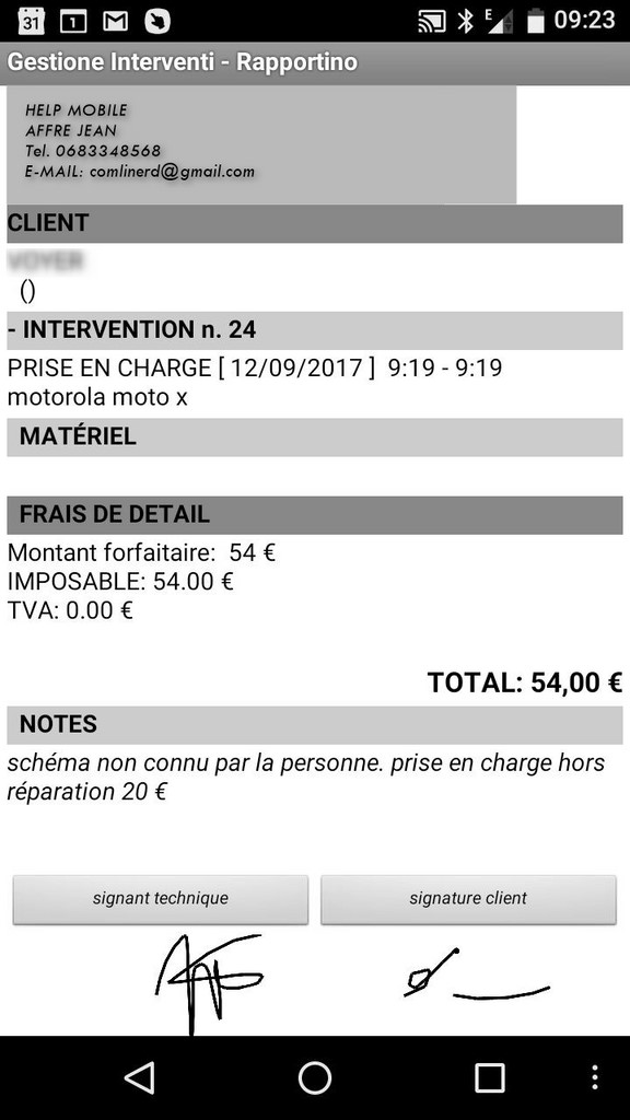 demande de reparation materiel