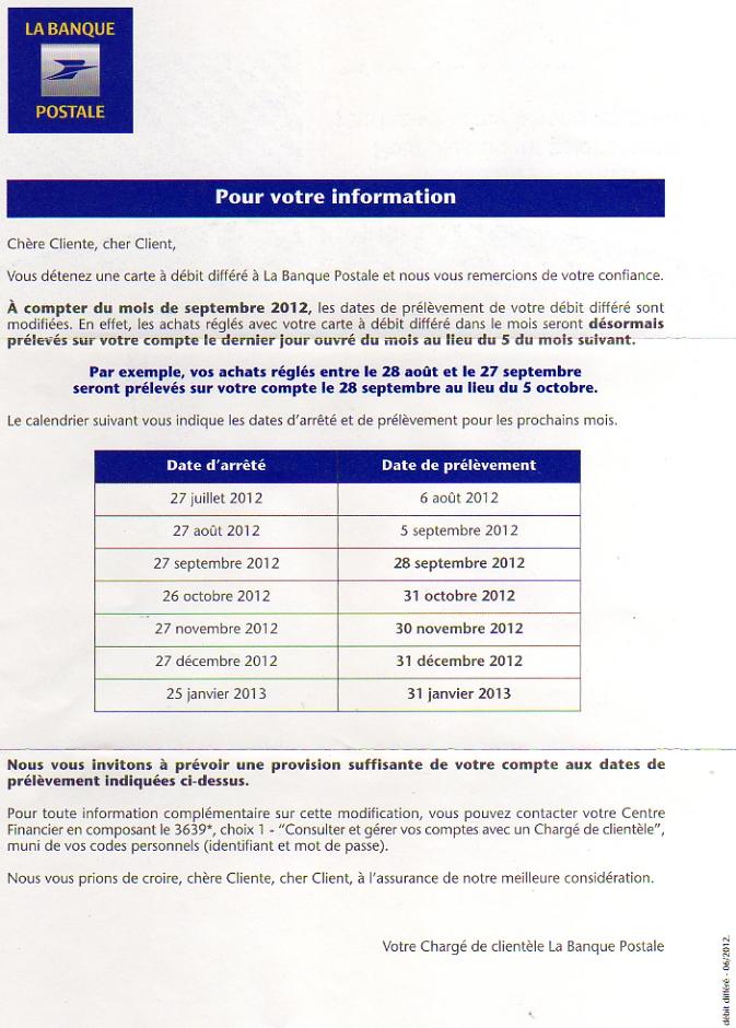 demande de virement permanent banque postale