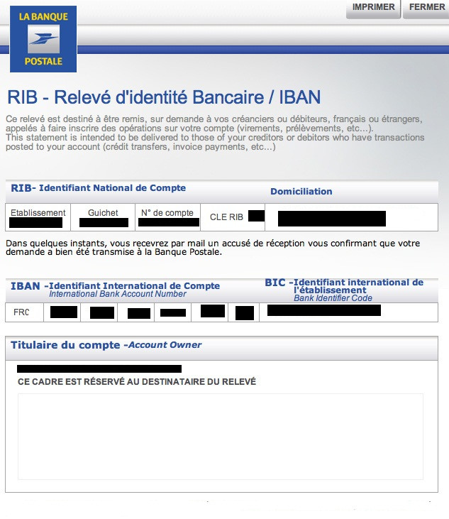 demande de virement permanent banque postale