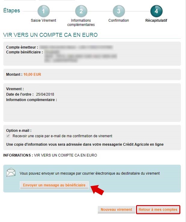 demande de virement permanent