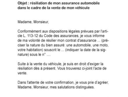 demande resiliation assurance auto