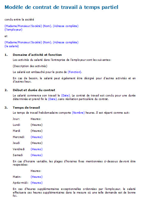 demission temps partiel pour temps plein