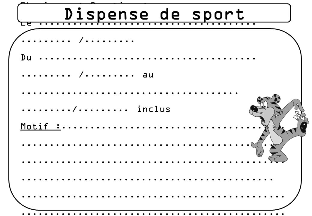 dispense de sport au college
