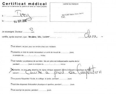 dispense de sport college