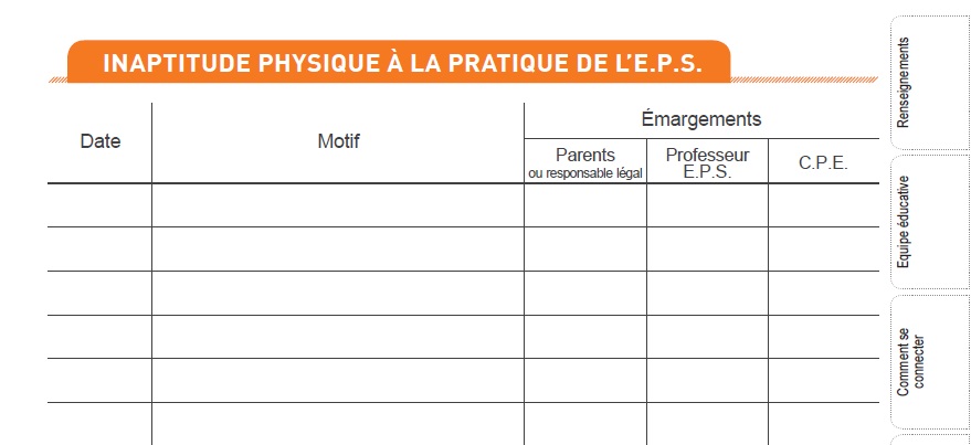 dispense de sport college
