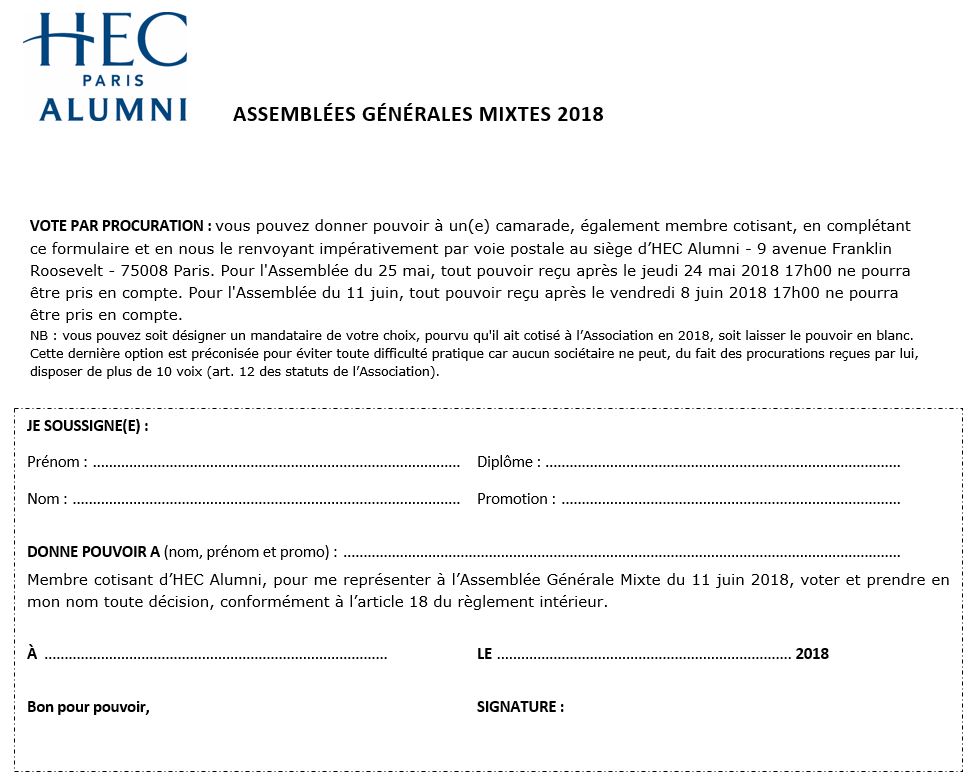 donner un pouvoir de vote